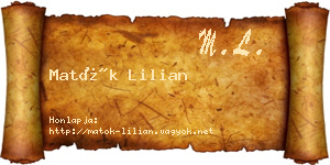 Matók Lilian névjegykártya